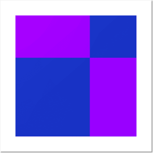 Two Colored Off Centered Square Pattern - Blue and Purple - Abstract and Minimal Throw Posters and Art